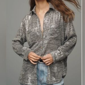 NWT Pilcro Sparkle Button Shirt